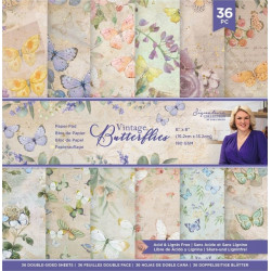 Sada papírů 15x15 Vintage Butterflies (Crafter´s Companion)