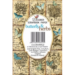 Sada scrap.kartiček 7x10,8cm - Butterfly & Herbs (Decorer)