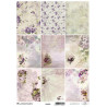 Scrap.papír A4 - Post card - květinové vzory