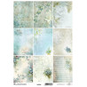 Scrap.papír A4 - Post card - květinové vzory, pomněnky