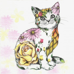 Květinová kočka 33x33