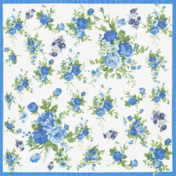 Modré květy 33x33