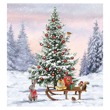 Vánoční strom a zvířátka 33x33