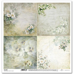 Květinová pošta, 4 obrázky s jarními květy - scrap.papír 31x32cm (ITD)