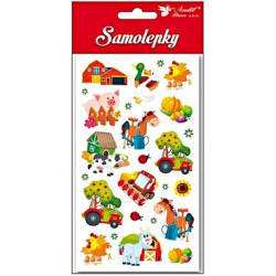 Samolepky farma s prasátkem 9x16cm