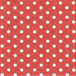Červený s bílými puntíky 33x33