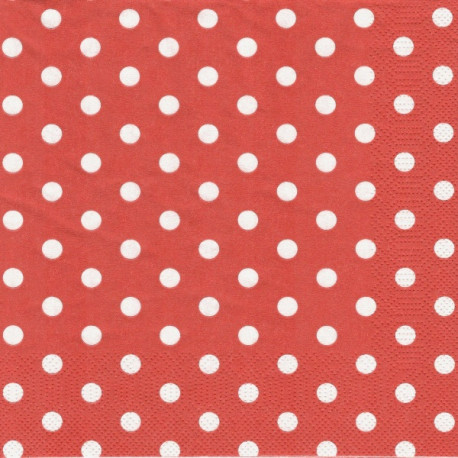 Červený s bílými puntíky 33x33