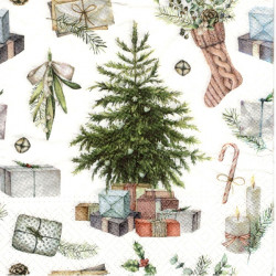 Vánoční strom a dárky 33x33