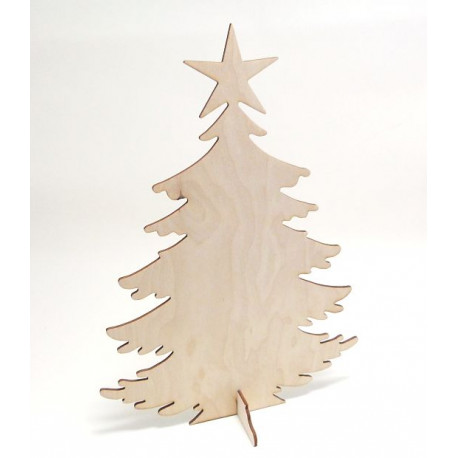 Dřev.výřez Vánoční strom menší