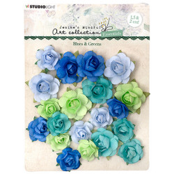 Papírové růžičky modré odstíny 20ks (SL)