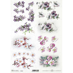 Papír rýžový A4 Jarní květiny, fialky