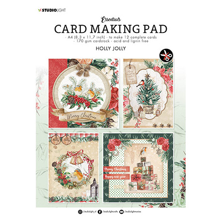 Card Making Pad Holly jolly Essentials nr.09 (SL)