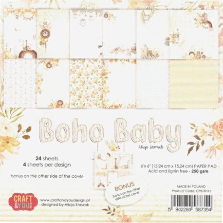 Sada papírů 15x15 Boho Baby (Craft & You)