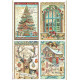 Papír rýžový A4 Christmas Greetings, čtyři obrázky