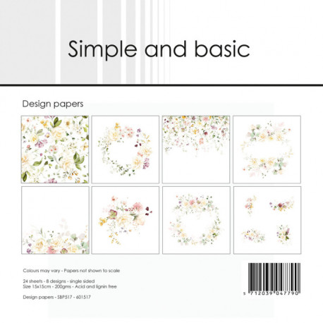 Sada papírů 15x15 Spring Feelings (Simple and Basic)