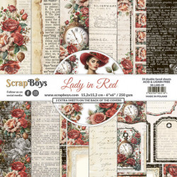 Sada papírů Lady in Red 15,2x15,2 (ScrapBoys)