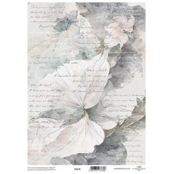 Pergamen pro scrapbook 112g - květy a písmo
