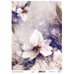 Pergamen pro scrapbook 112g - velké květy