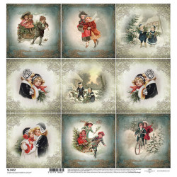 Vánoční čas, vintage obrázky 2 - scrap.papír 31x32 (ITD)