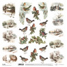 Vánoční čas, krajinky a ptáčci - scrap.papír 31x32 (ITD)