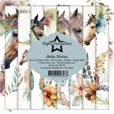 Sada papírů 15x15 Boho Horses (PF)