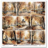 Podzimní láska, 9 obrázků - scrap.papír 31x32cm (ITD)