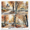 Podzimní láska, 4 obrázky z parku - scrap.papír 31x32cm (ITD)