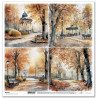 Podzimní láska, 4 obrázky z parku - scrap.papír 31x32cm (ITD)