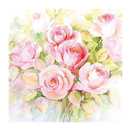 Růže akvarel 33x33