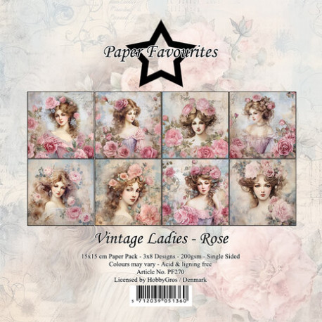 Sada papírů 15x15 Vintage Ladies Rose (PF)