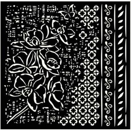 Šablona 3D 18x18 - Orchids and Cats, orchidej (KSTDQ101)