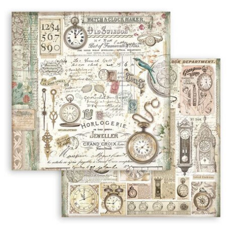 Brocante Antiques, hodiny 30,5x30,5 scrapbook