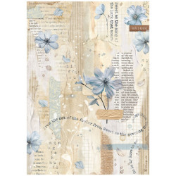Papír rýžový A4 Secret Diary, modré květy