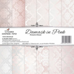 Sada papírů Damask in Pink 20x20 (Decorer)