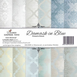 Sada papírů Damask in Blue 20x20 (Decorer)