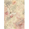 Papír rýžový A4 Shabby Rose, motýl