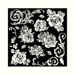 Šablona 3D 18x18 - Shabby Rose, pozadí (KSTDQ104)
