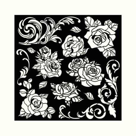 Šablona 3D 18x18 - Shabby Rose, pozadí (KSTDQ104)