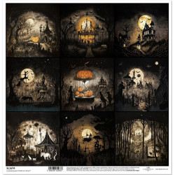 Příběhy z temného jarmarku, Halloween - scrap.papír 31x32cm (ITD)
