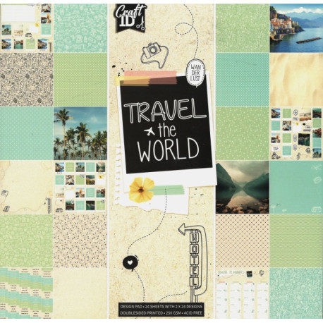 Sada papírů Travel the World 25x25cm (Craft ID)