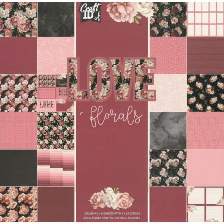 Sada papírů Love Florals 25x25cm (Craft ID)