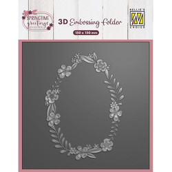 Embossovací kapsa 3D - Květinový věnec ve tvaru vejce (Nellie´s Choice)