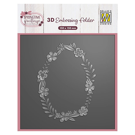 Embossovací kapsa 3D - Květinový věnec ve tvaru vejce (Nellie´s Choice)
