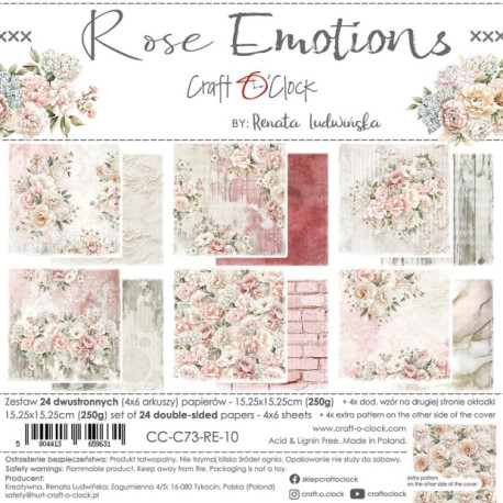 Sada papírů 15x15 Rose Emotions (Craft O´Clock)