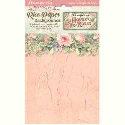 Sada rýžových papírů A6 House of Roses, na pozadí
