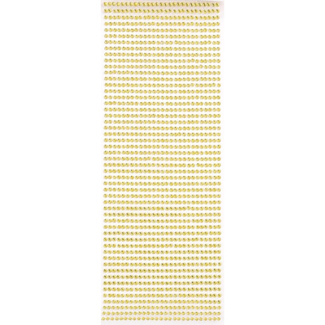 Samolepicí proužky s kamínky - zlaté 3mm