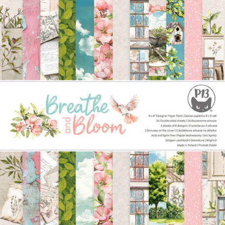 Sada papírů 15x15 240g Breathe and Bloom (P13)