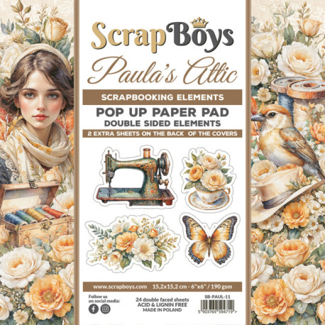 Sada papírů k vystřihování Paula's Attic 15,2x15,2 (ScrapBoys)