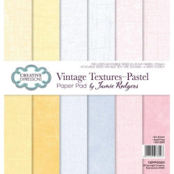 Sada papírů 20,3x20,3 150g Vintage Textures Pastel (Creative Expressions)