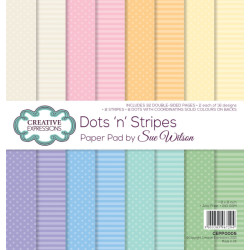 Sada papírů 20,3x20,3 150g Dots 'n' Stripes (Creative Expressions)